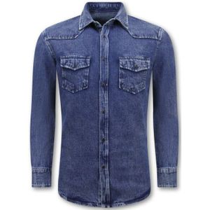 Local Fanatic - Spijker Blouse - Blauw - Denim Overhemd - Lange Mouwen - Slim Fit