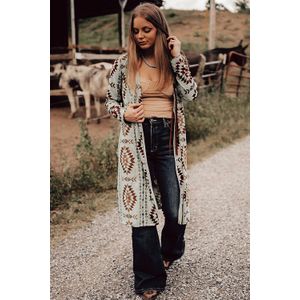 Lange Breimantel Geometrisch Patroon