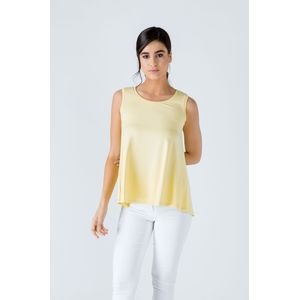 Mouwloze Top - Geel - Ongelijke Afgeronde Zoom - A-lijnmodel