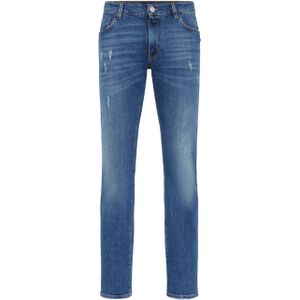 Billionaire - Straight Cut Statement - Jeans - Blauw - Stretch Denim