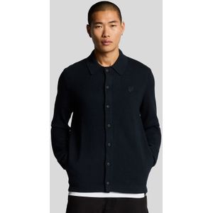 Lyle & Scott - Dubbel Gebreide Shirt - Donker Marineblauw - Cardigan