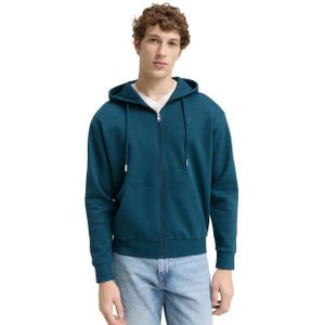 Tom Tailor Denim - Sweatjack - Effen - Regular Fit - Katoenmix - Met Capuchon