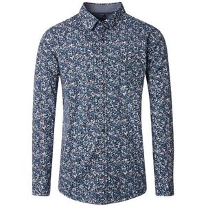 Casamoda - 454485900 - Heren Overhemd - Regular Fit - 100% Katoen - Allover Bladeren Print
