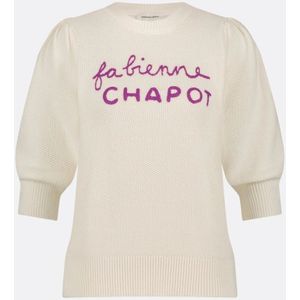 Fabienne Chapot Clt-170-pul-ss24 ravi logo pullover cream white