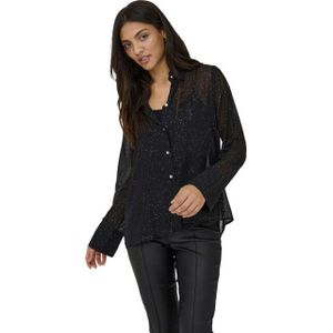 Only - Onlstar Life L/S Grace Glitter Shirt - Zwart - Damesblouse