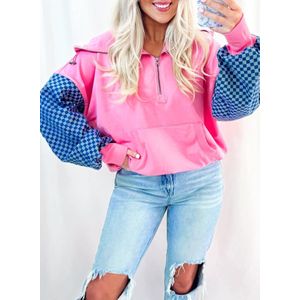 Geruite Mouw Sweatshirt