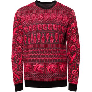 Rusty Neal - Jacquard Clubwear Trui - Rood - Normale Pasvorm