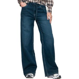 Geisha - High Waist Wide Leg Jeans - Donkerblauw - Denim
