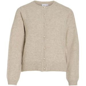Vila Visalsa ls o-neck knit cardigantes zand