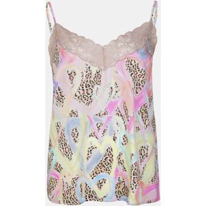 Mucho Gusto Slip top leopard pastel hartjes