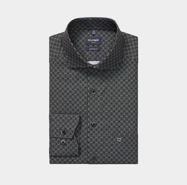 Olymp - 129884 - Overhemd - Grijs - Lange Mouw