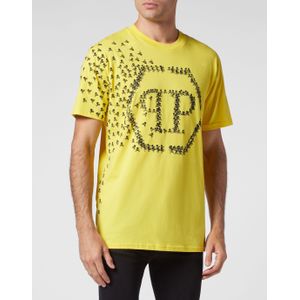 Philipp Plein - T-Shirt - Geel - Skull&Bones - Katoen