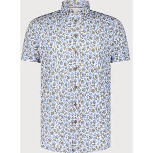 Blue Industry - Korte Mouwen Overhemd - Wit - Bloemenprint