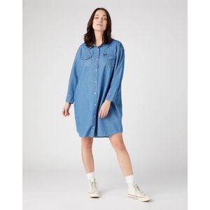 Wrangler - Denim Shirtdress - Mid Indigo - Dames Jurk