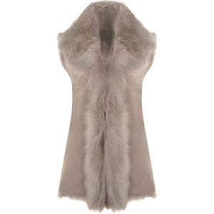 Lange damesbodywarmer van Toscana-schapenvacht-Sorocaba