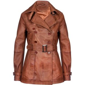 Halflange Trenchcoat - Lederen - Oakham - Dames