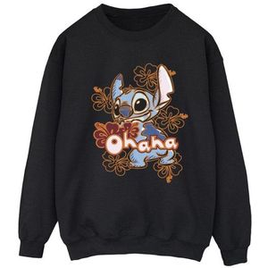 Li-cense Disney dames lilo and stitch ohana oranje hibiscus sweatshirt