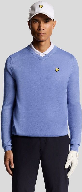 Lyle & Scott - Golf Wool Blend - V-halstrui - Blauw