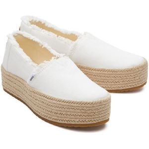 Toms - Valencia - Espadrilles - Wit - Jute Plateauzool