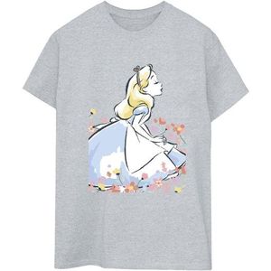 Li-cense Disney dames alice in wonderland schets bloemen katoenen vriendje t-shirt