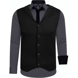 Set van 3 overhemden met vest en stropdas
