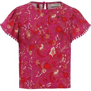 Looxs Revolution Viscose blouse fuchsia floral voor meisjes in de kleur