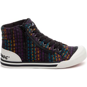Rocket Dog Dames Jazzin HI Sneaker, 3 UK Zwart Multi, Zwart Multi, 36 EU