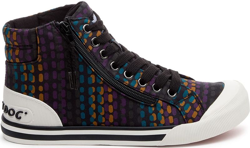 Rocket Dog Dames Jazzin HI Sneaker, 3 UK Zwart Multi, Zwart Multi, 36 EU