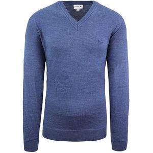 Lacoste - Lange Mouw V-Hals - Wollen Trui - Blauw