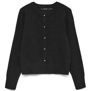 Vero Moda - Vmkacy Ls O-neck - Cardigan - Zwart