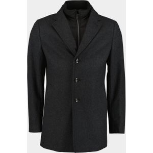 Bos Bright Blue Wollen jas job coat plain wool 23301jo01bo/980 dark shadow