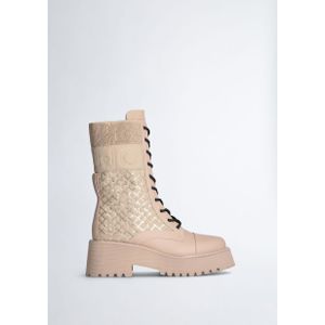 Liu Jo High combat boots h sequins cream