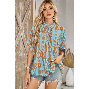 Ikat Print Overhemd met Knopen