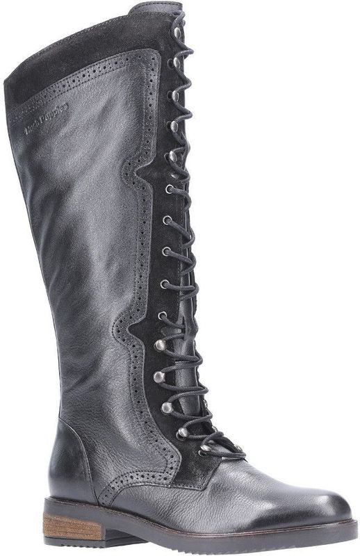 Hush Puppies - Rudy - Dameslaars - Zwart - Leer/Suède - Met Rits