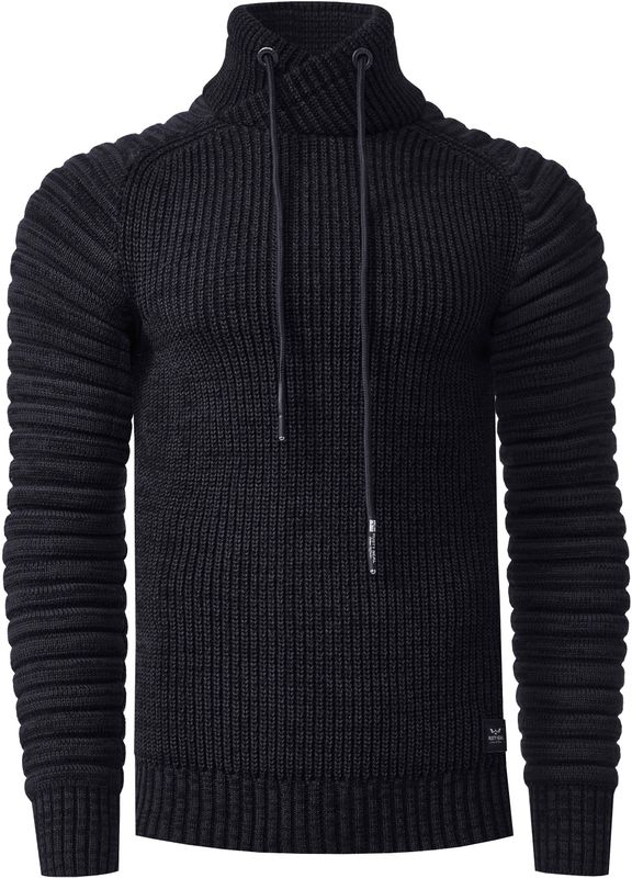 Rusty Neal - Biker Chunky - Gebreide Trui - Normale Pasvorm - Opstaande Kraag