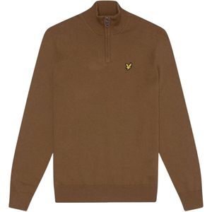 Lyle & Scott - Bruine Merino Trui - Katoen - Kwartrits