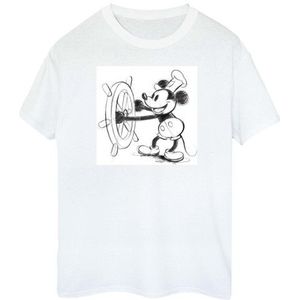 Li-cense Disney dames mickey mouse stoomboot schets katoenen t-shirt