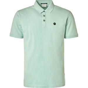 No Excess Polo korte mouw pique garment dyed mint