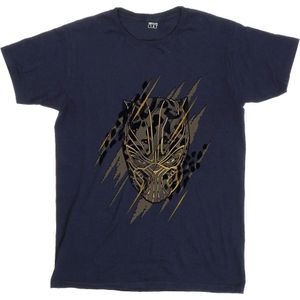 Li-cense Marvel dames zwart panter gouden hoofd katoenen vriendje t-shirt