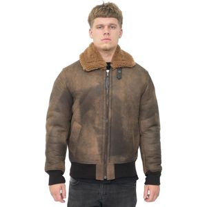 Heren - Antiek Schapenvacht Bomberjack - Bruin - Algorta