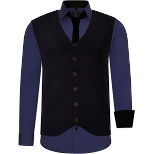 Shirt with vest and tie set of 3