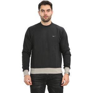 Nike - Heren Sweatshirt - Zwart - Ronde Hals - Contrasterende Zoom
