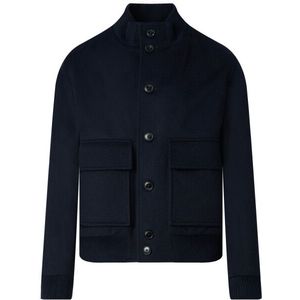 BOSS - Mantel in Blousonstijl - Wol en Kasjmier - Gebreide Details