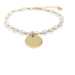 Luxenter - Mahi - Armband - Witte Parel - 925 Sterling Zilver - 18K Geel Goud