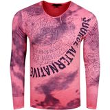 Rusty Neal - Longsleeve - V-hals - Slim Fit - 100% Katoen - All-over Print