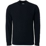 No Excess Pullover crewneck jaquard mix knit solid