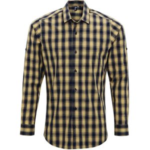 Premier Heren mulligan geruit katoenen overhemd met lange mouwen