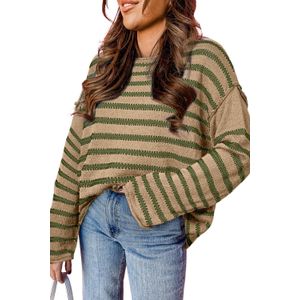Gestreepte Brei Pulier Sweater