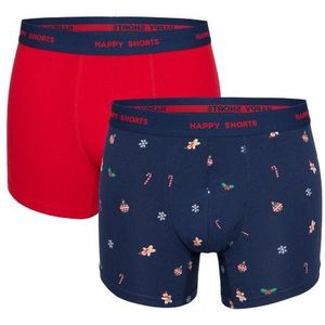Happy Shorts - Kerst Boxershorts - Set van 2 - 95% Katoen, 5% Elastaan