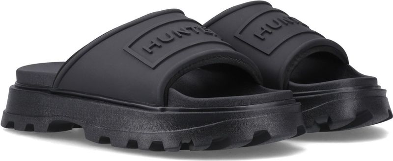 Hunter - Zwarte Zomerse Slip-On Slippers - Dames